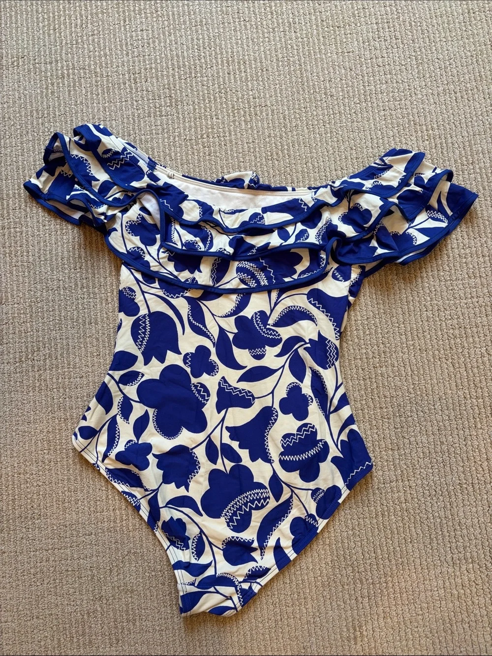 kate spade Blue and White Floral One-Piece Swimsuit